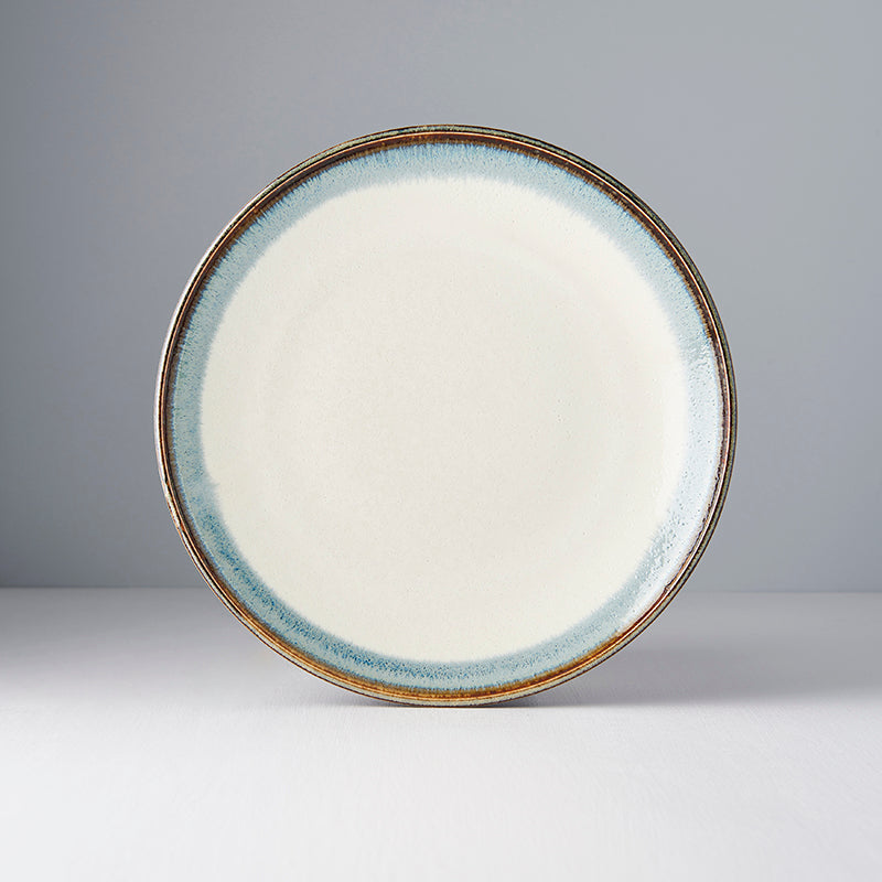 Platou pentru servire, din ceramica, Aurora Alb, Ø25,5xH4 cm (2)