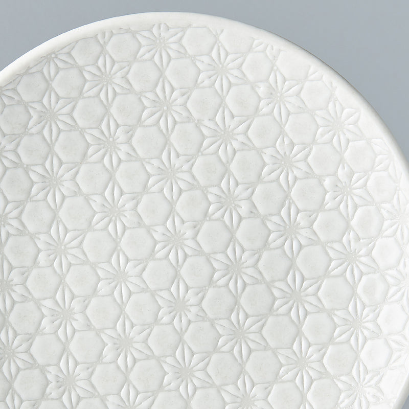 Platou pentru servire, din ceramica, White Star Alb, Ø19,5xH3 cm (2)