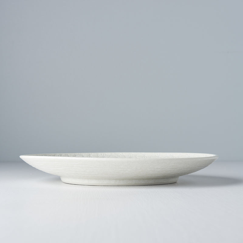 Platou pentru servire, din ceramica, White Star Alb, Ø25,5xH4 cm (1)