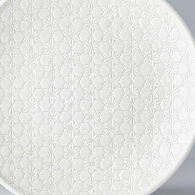 Platou pentru servire, din ceramica, White Star Alb, Ø25,5xH4 cm (2)