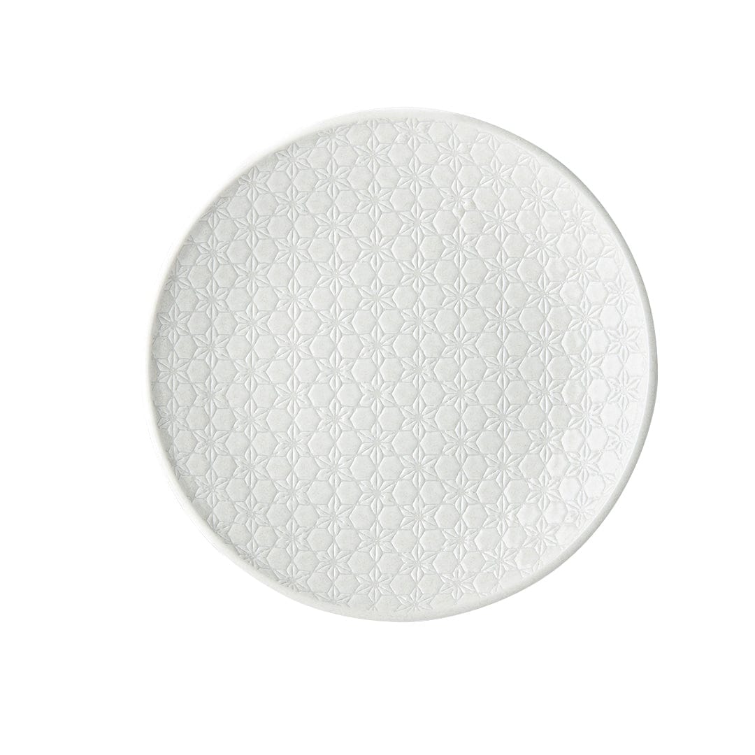Platou pentru servire, din ceramica, White Star Alb, Ø25,5xH4 cm