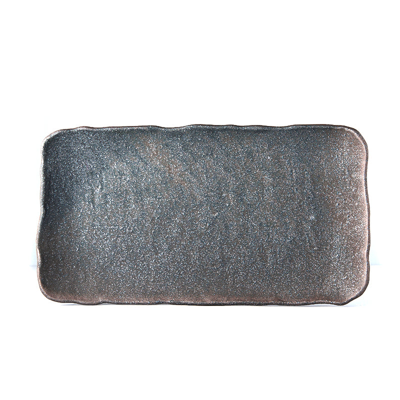 Platou pentru servire, din ceramica, Stone Negru, L35xl19,5xH2,5 cm