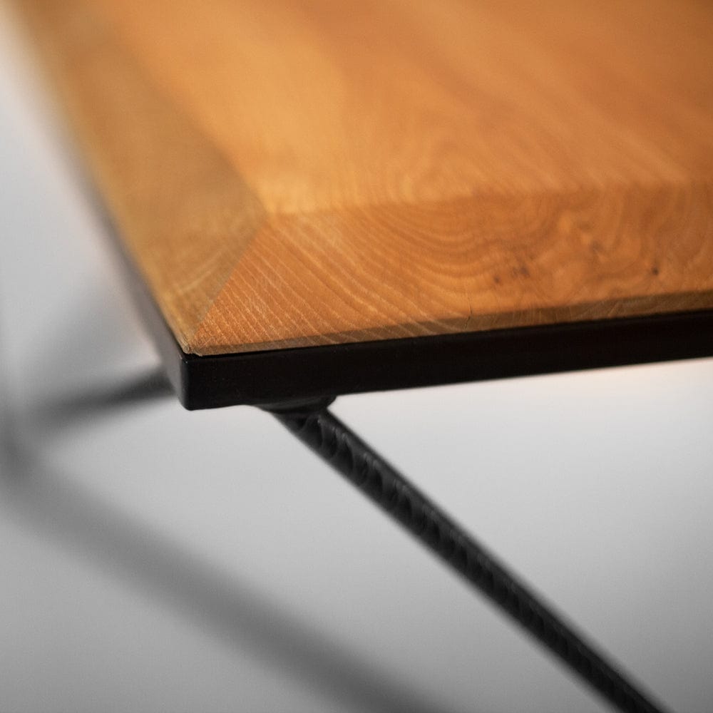 Masa de cafea din lemn si metal, Daryl Wood Stejar / Negru, L140xl80xH45 cm (2)