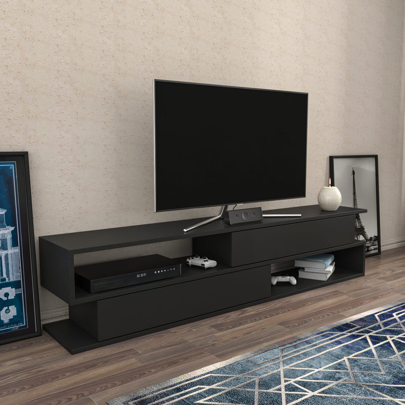 Comoda TV din pal si metal, Cortez Antracit, l160xA38,6xH35,3 cm (1)