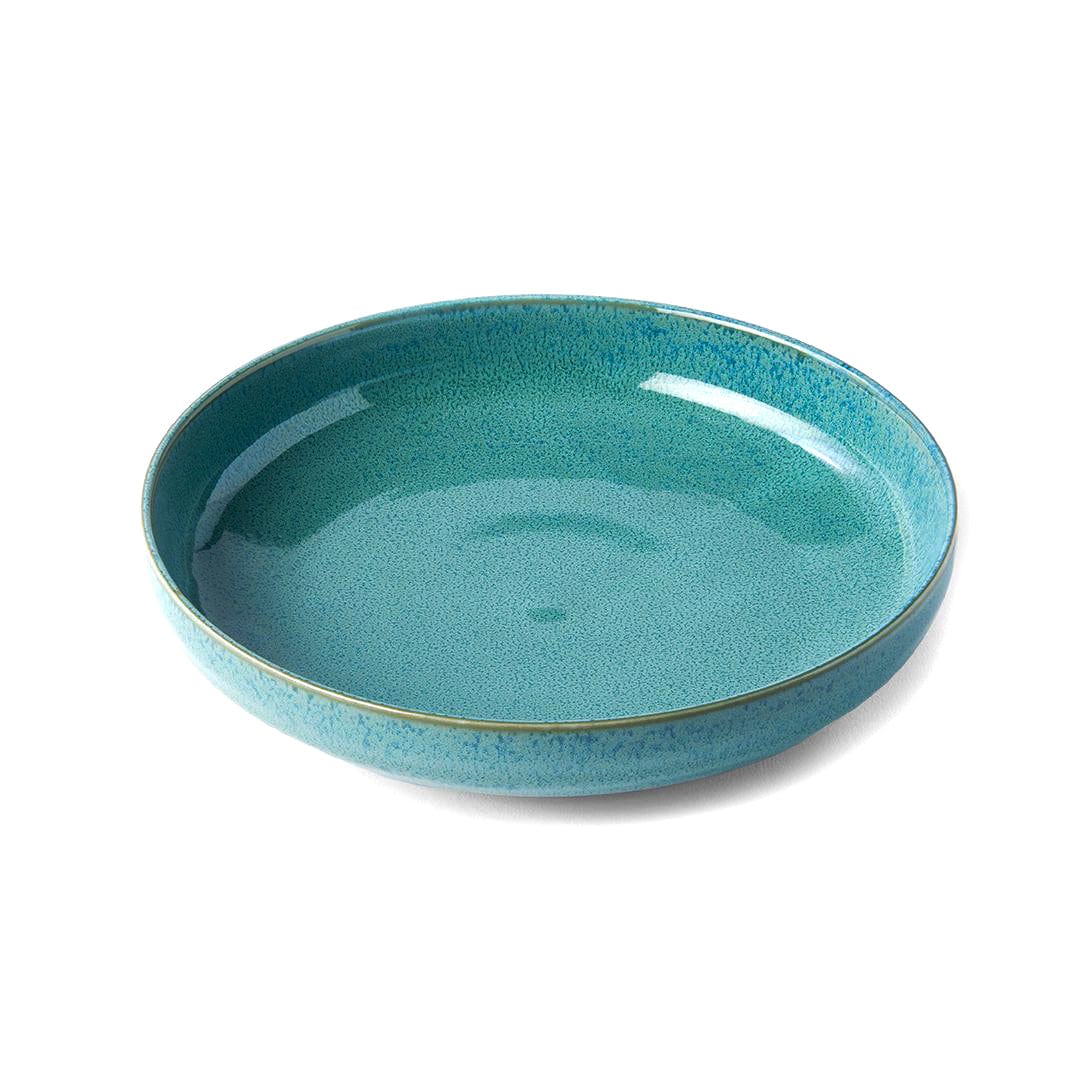 Platou pentru servire, din ceramica, Peacock Turcoaz, Ø20xH4 cm