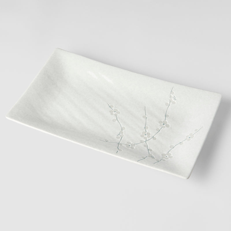 Platou pentru servire, din ceramica, White Blossom Alb, L33xl19xH3,5 cm (1)