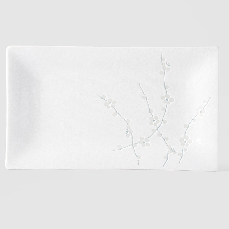 Platou pentru servire, din ceramica, White Blossom Alb, L33xl19xH3,5 cm (2)