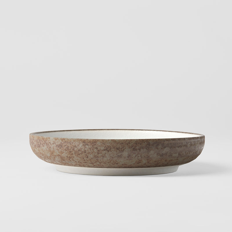 Platou pentru servire, din ceramica, Crazed Maro, Ø22xH4,5 cm (2)