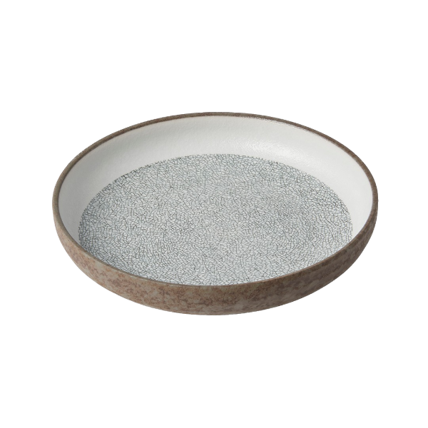Platou pentru servire, din ceramica, Crazed Maro, Ø22xH4,5 cm
