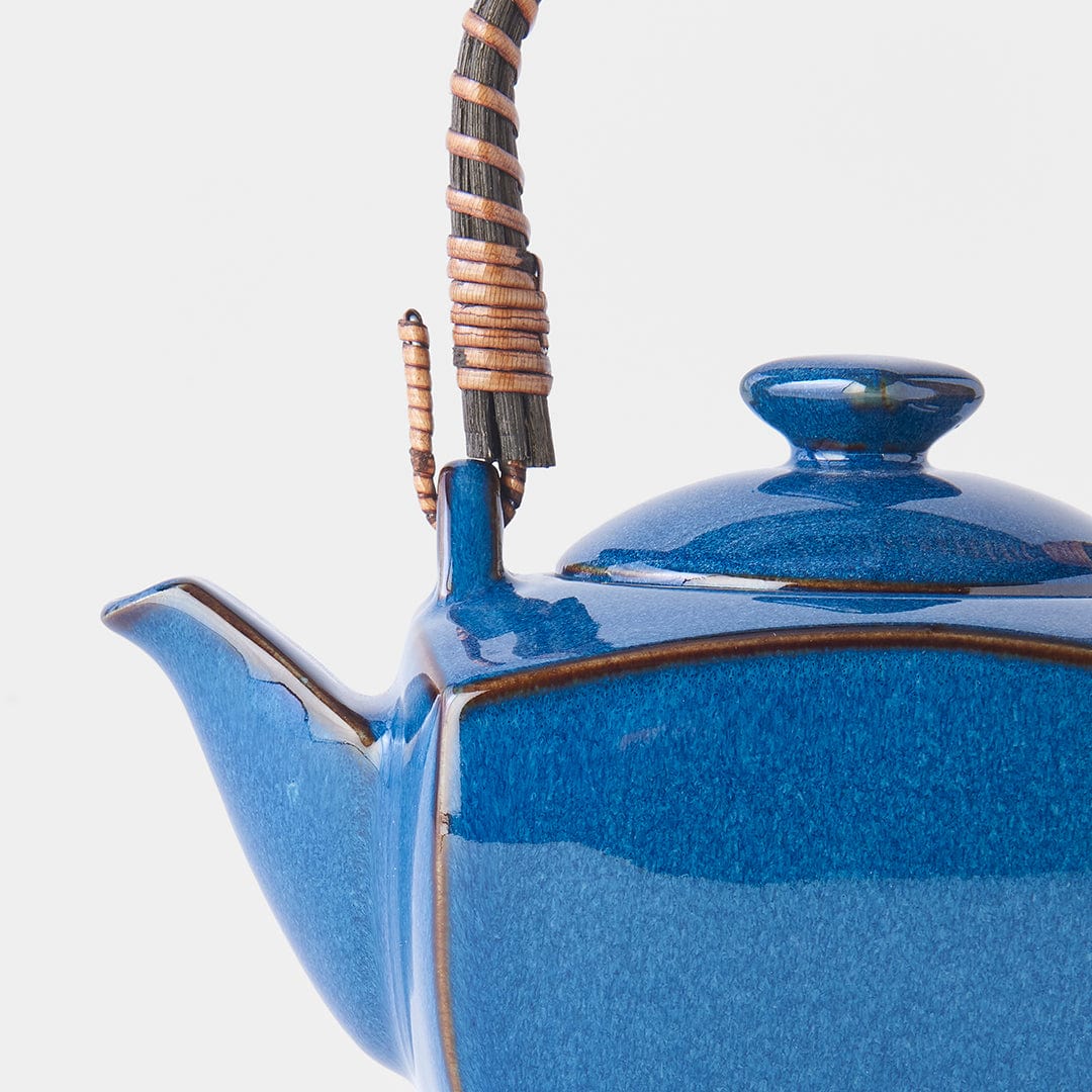 Set japonez pentru servire ceai, din ceramica,  Blue Albastru, 5 piese (1)