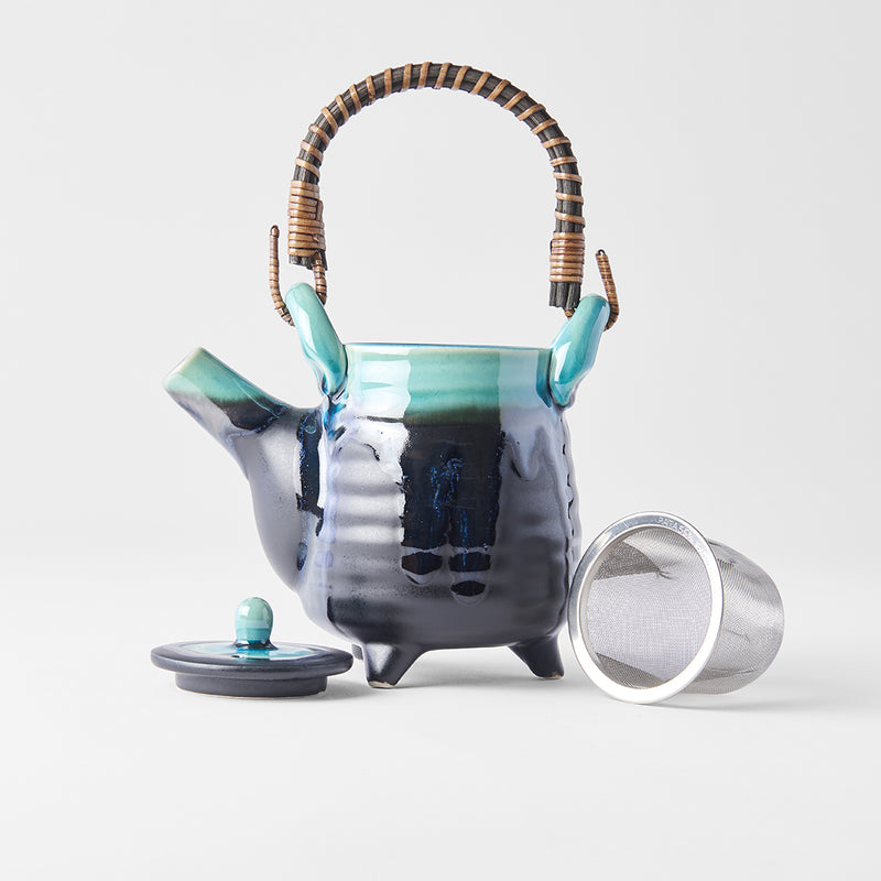 Ceainic cu strecurator, din ceramica, Teapot Negru, 460 ml (2)