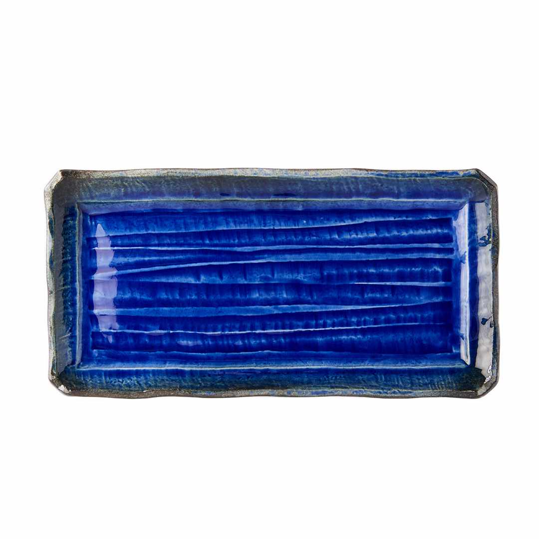 Platou pentru servire, din ceramica, Cobalt Albastru, L43,5xl22,5xH2,5 cm