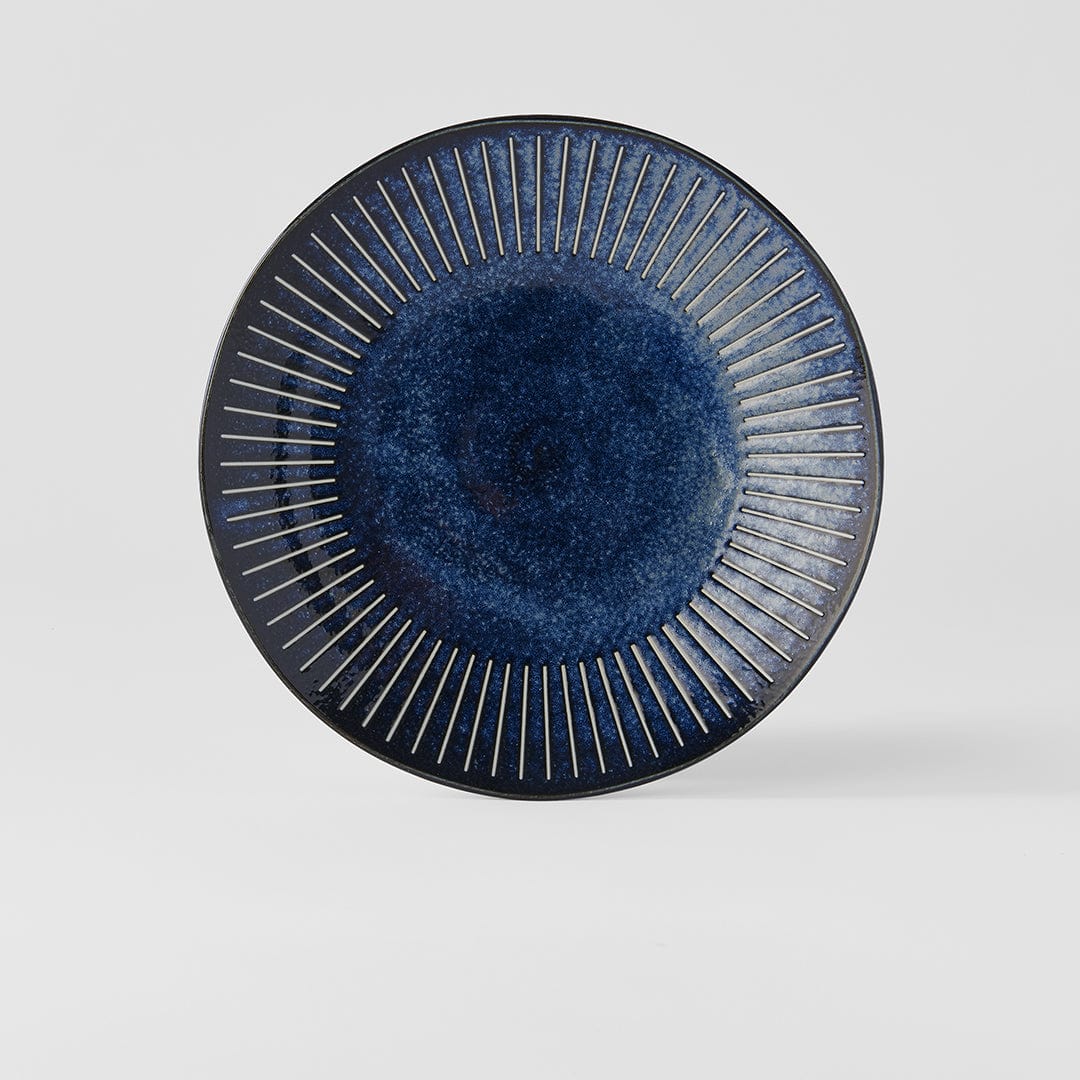 Platou pentru servire, din ceramica, Ridged Bleumarin, Ø25xH3,6 cm (3)
