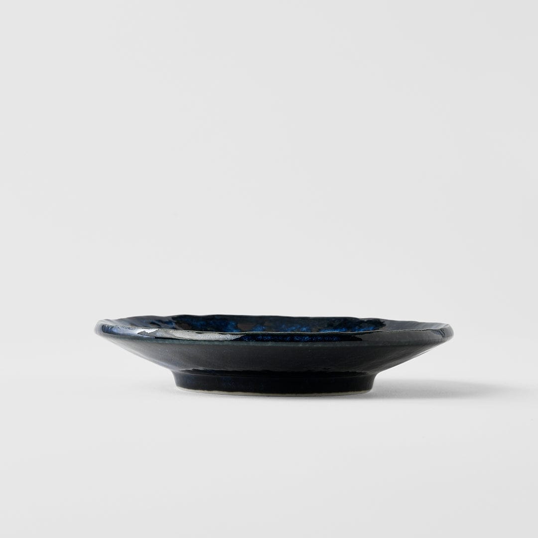 Platou pentru servire, din ceramica, Swirl Negru / Albastru, Ø13,5xH2,5 cm (1)