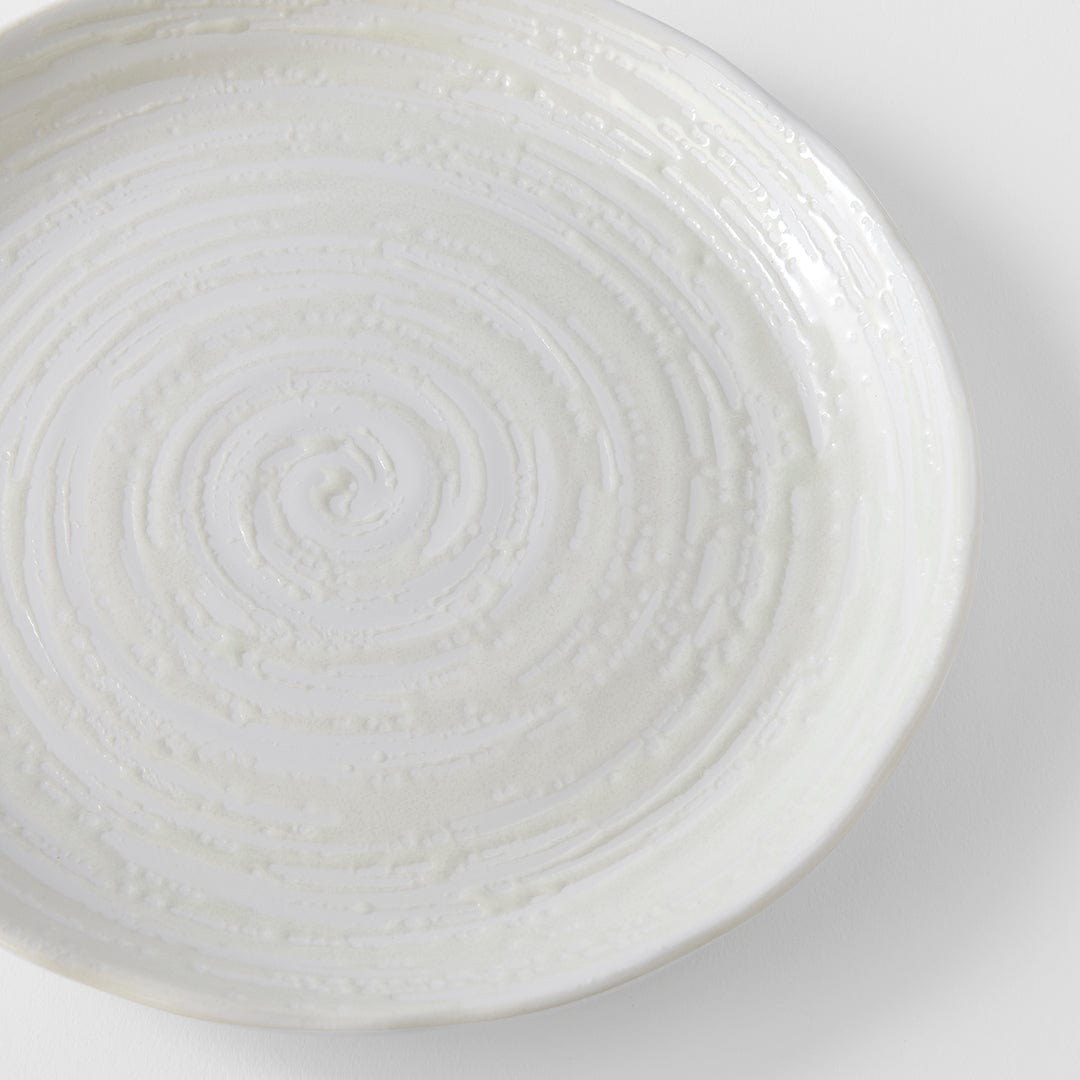 Platou pentru servire, din ceramica, Spiral Alb, Ø24,5xH2,8 cm (1)