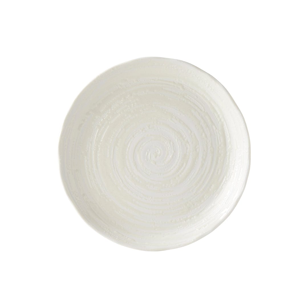 Platou pentru servire, din ceramica, Spiral Alb, Ø24,5xH2,8 cm