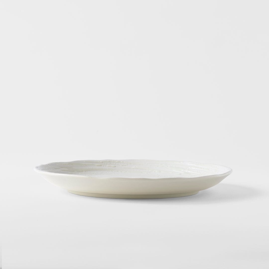 Platou pentru servire, din ceramica, Spiral Alb, Ø24,5xH2,8 cm (3)