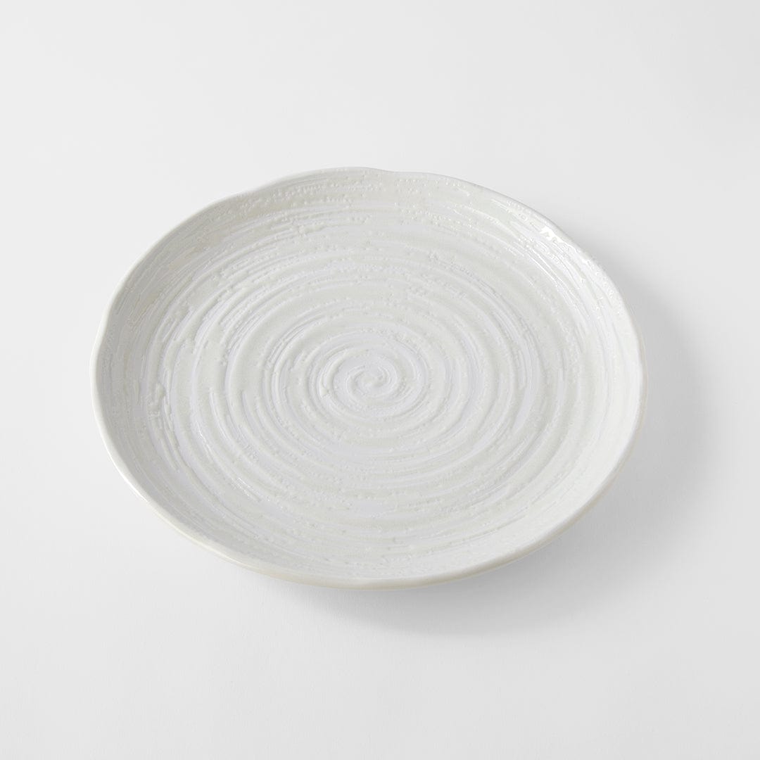Platou pentru servire, din ceramica, Spiral Alb, Ø29xH3 cm (2)
