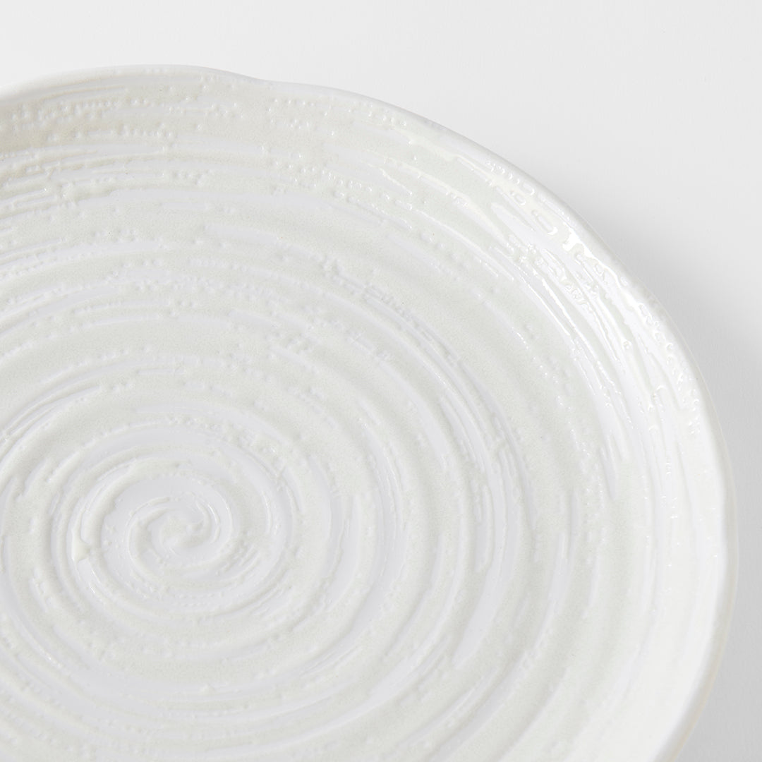Platou pentru servire, din ceramica, Spiral Alb, Ø29xH3 cm (1)