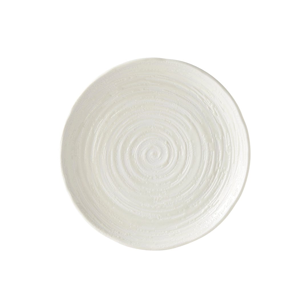 Platou pentru servire, din ceramica, Spiral Alb, Ø29xH3 cm
