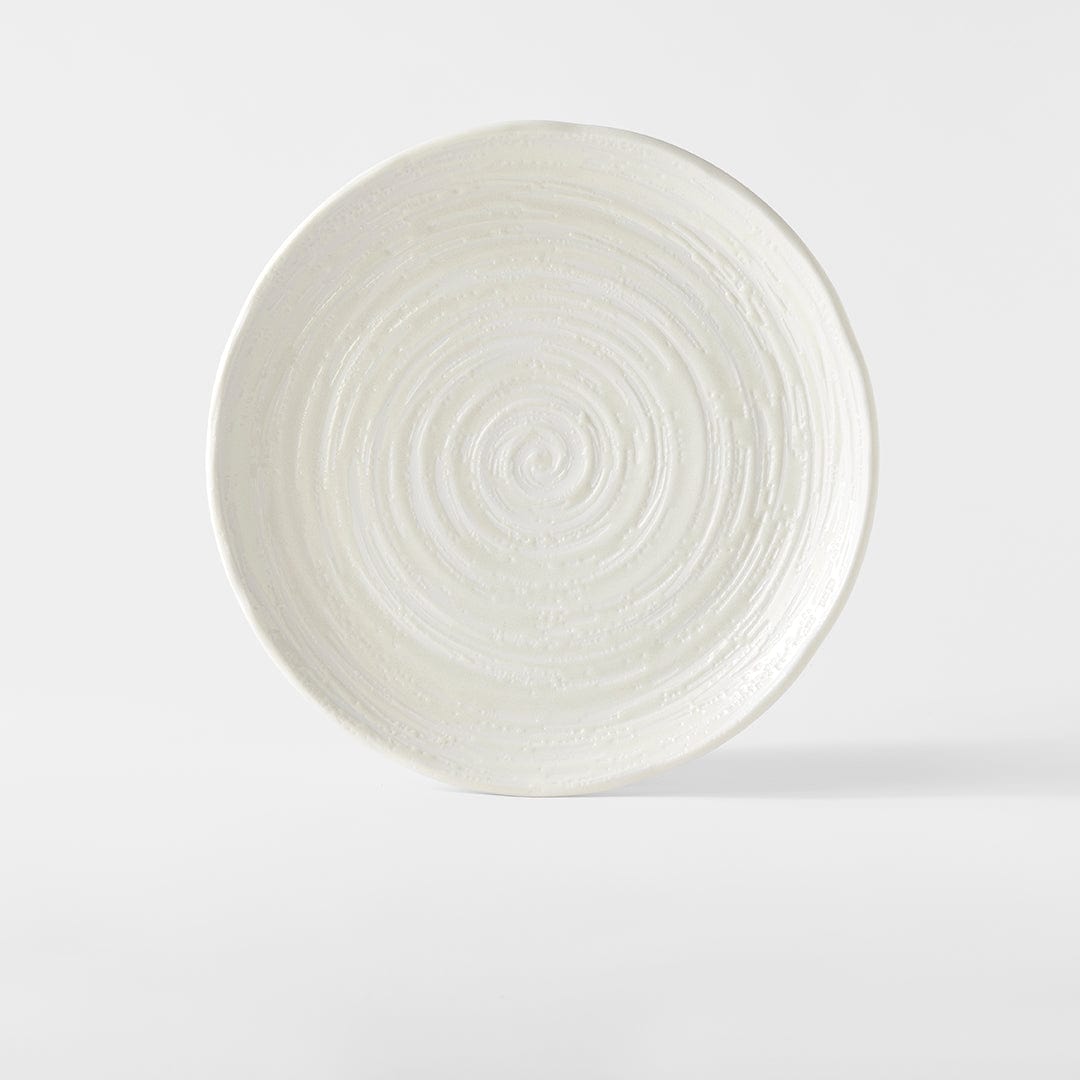 Platou pentru servire, din ceramica, Spiral Alb, Ø29xH3 cm (3)