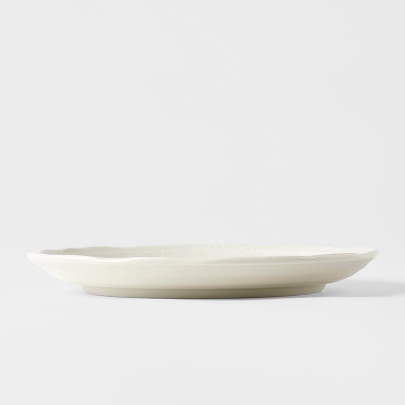 Platou pentru servire, din ceramica, Spiral Alb, Ø21,5xH2,5 cm (3)