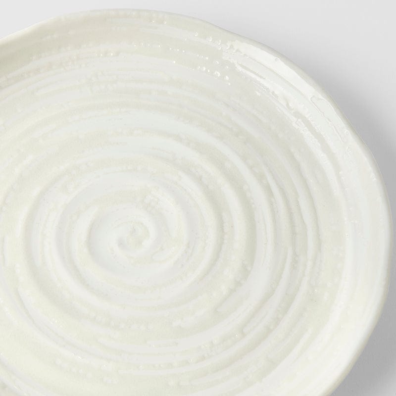 Platou pentru servire, din ceramica, Spiral Alb, Ø21,5xH2,5 cm (1)