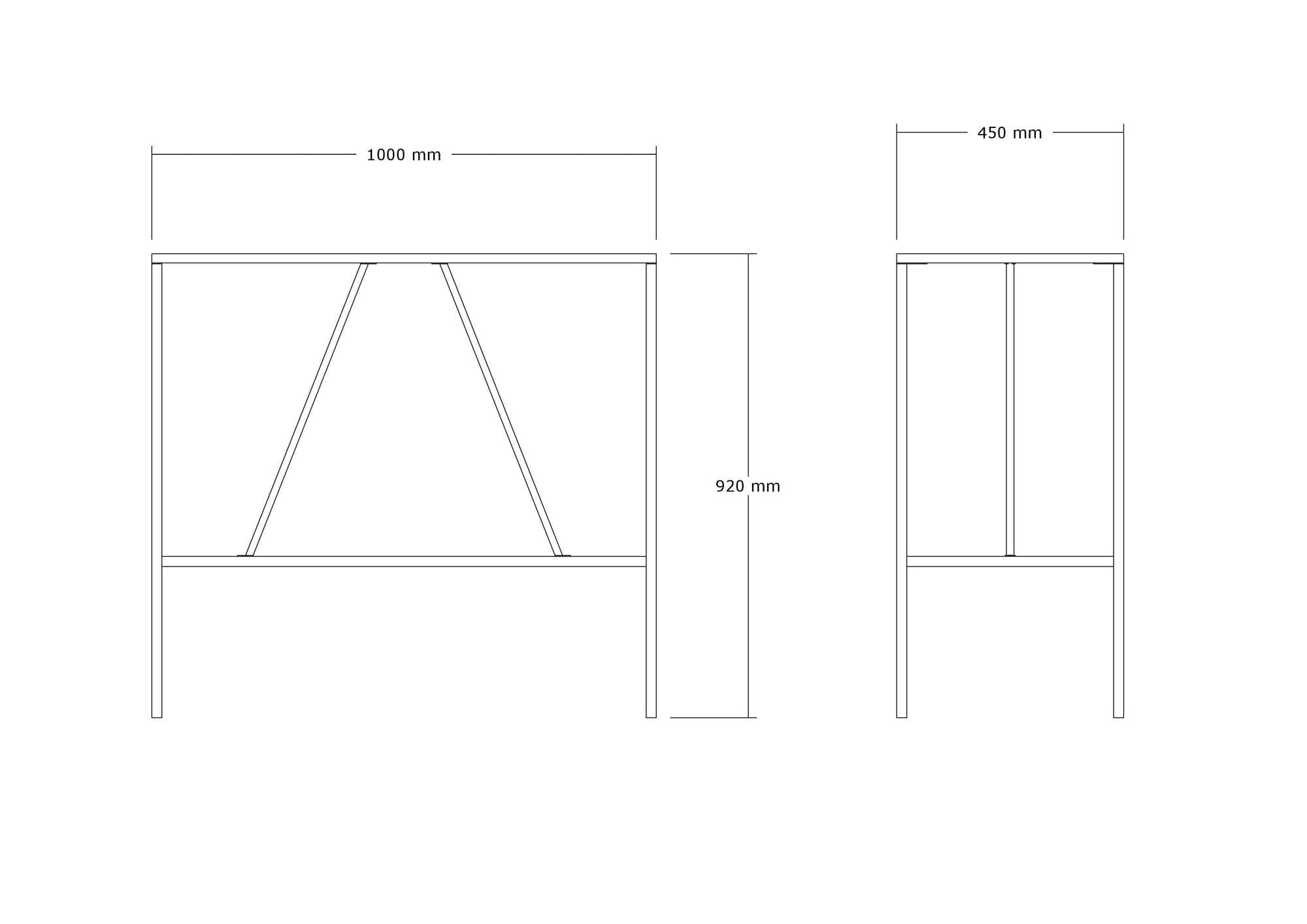 Set masa de bar din pal + 2 scaune de bar din pal, Tibet Stejar / Negru, L100xl45xH92 cm (3)
