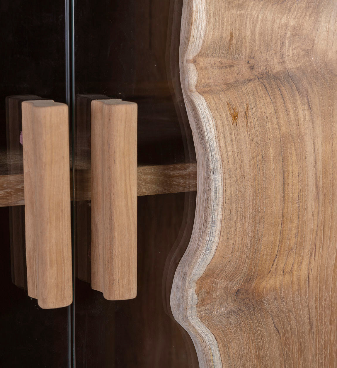 Vitrina din lemn cu 2 usi, Atlanta Natural, l60xA40xH185 cm (3)