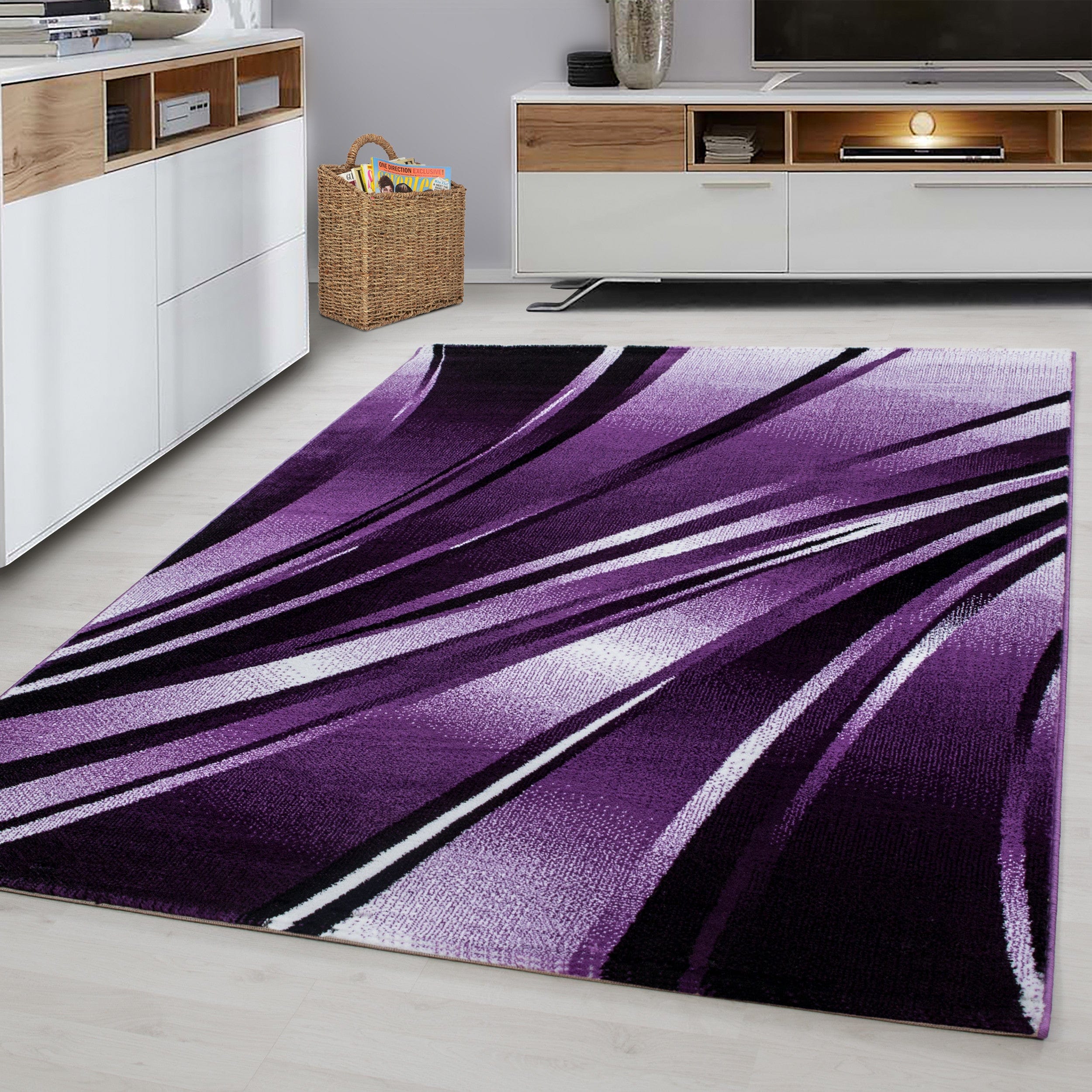 Covor din PP Parma 9210 Abstract Waves Violet (1)