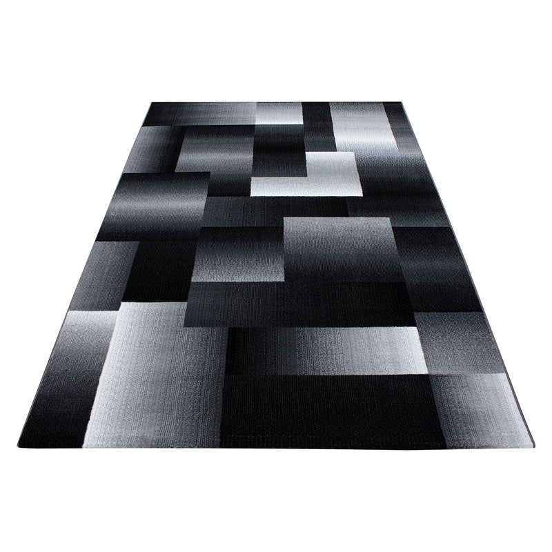 Covor din PP Miami 6560 Abstract Checkered Negru (2)