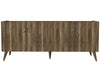 Comoda din pal si lemn, cu 4 usi, Wood Antracit / Nuc, l183,6xA47xH78 cm (7)