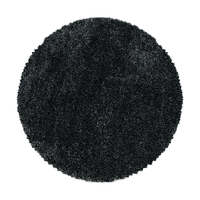 Covor din PP Fluffy 3500 Round Unicolor Antracit & AYYTPCH-FLUFFY3500ANTHRAZIT-ROUND