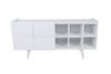Comoda din pal si plastic, cu 4 usi, Tokyo Alb, l150xA42xH71 cm (1)