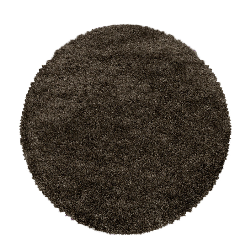 Covor din PP Fluffy 3500 Round Unicolor Maro & AYYTPCH-FLUFFY3500BROWN-ROUND