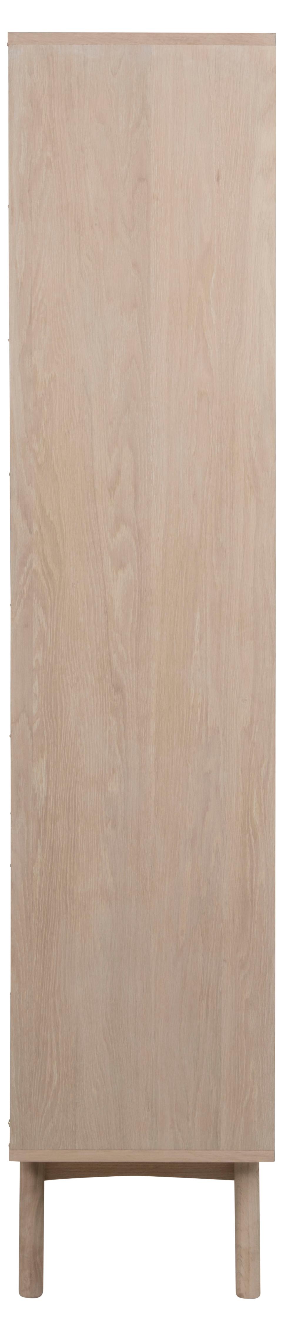 Vitrina din pal, furnir si lemn, cu 4 usi, Marte Stejar White Wash, l94xA40xH192 cm (2)