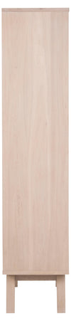 Vitrina din pal, furnir si lemn, cu 2 sertare si 1 usa, A-Line Stejar White Wash, l72xA42xH190 cm (3)