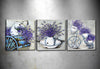 Tablou 3 piese Canvas Lavender Bouquet Multicolor, 90 x 30 cm