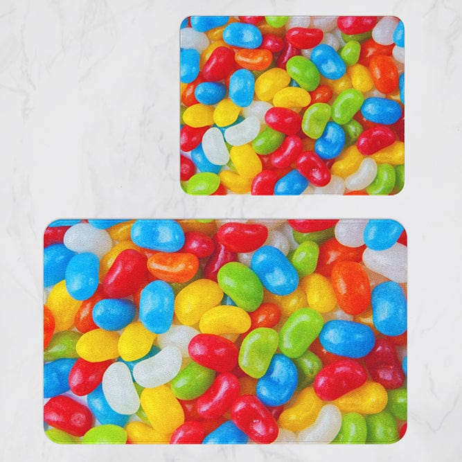 Set 2 covorase pentru baie antiderapante din poliester, Digital 40 Multicolor, 50 x 70 / 70 x 100 cm (1)