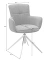 Set 2 scaune rotative tapitate cu stofa si picioare metalice, Mecana Gri / Crom, l60xA64x87 cm (3)