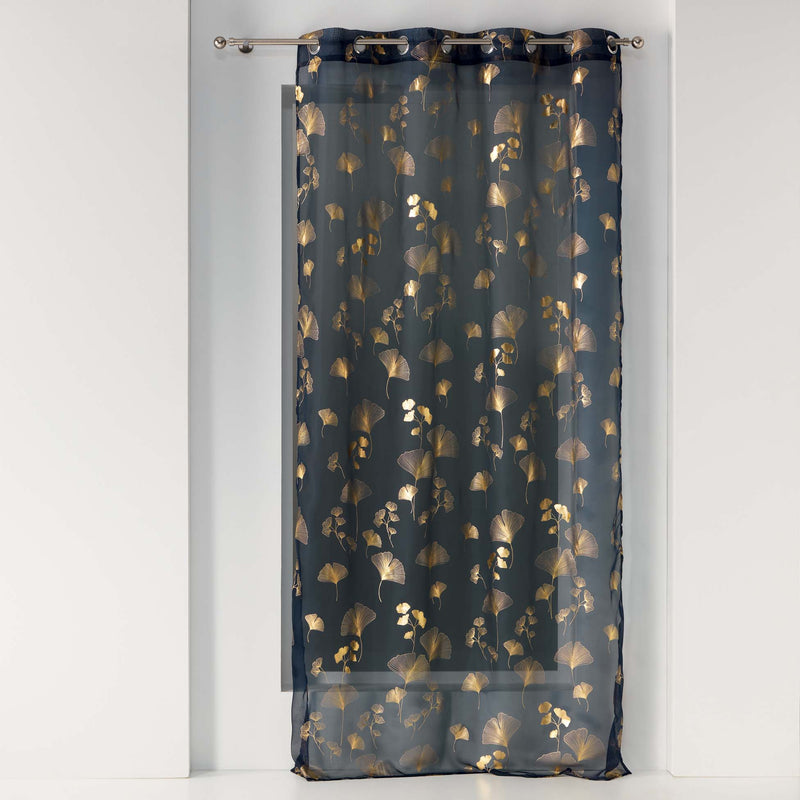 Perdea Bloomy Bleumarin / Auriu, 140 x 240 cm