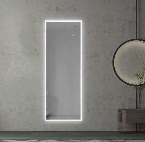 BATHZONE, Oglinda Baie Slim 02 cu Iluminare Led si Touch Senzor, IP44, 6500K, 2160LM, Dreptunghiulara l50xH135 cm