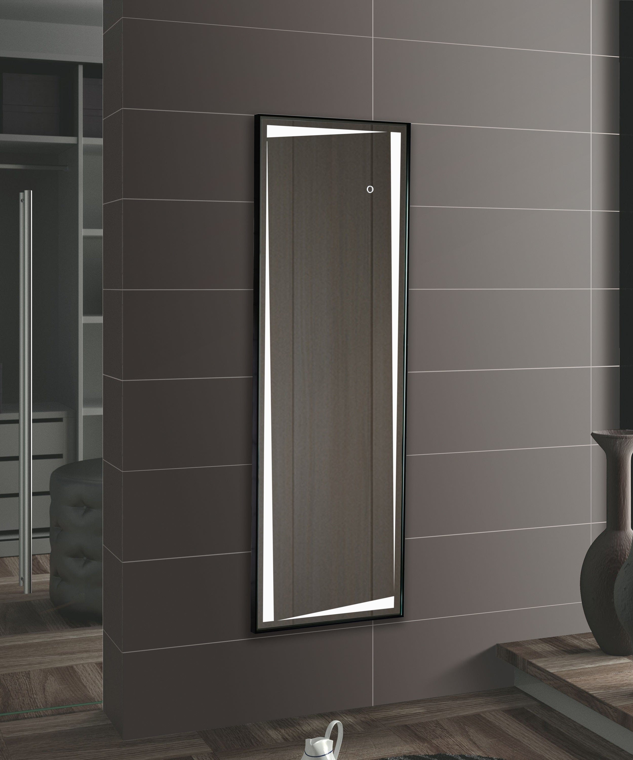 BATHZONE, Oglinda Baie Slim 08 cu Iluminare Led si Touch Senzor, IP44, 6500K, 2090LM, Dreptunghiulara l50xH150 cm