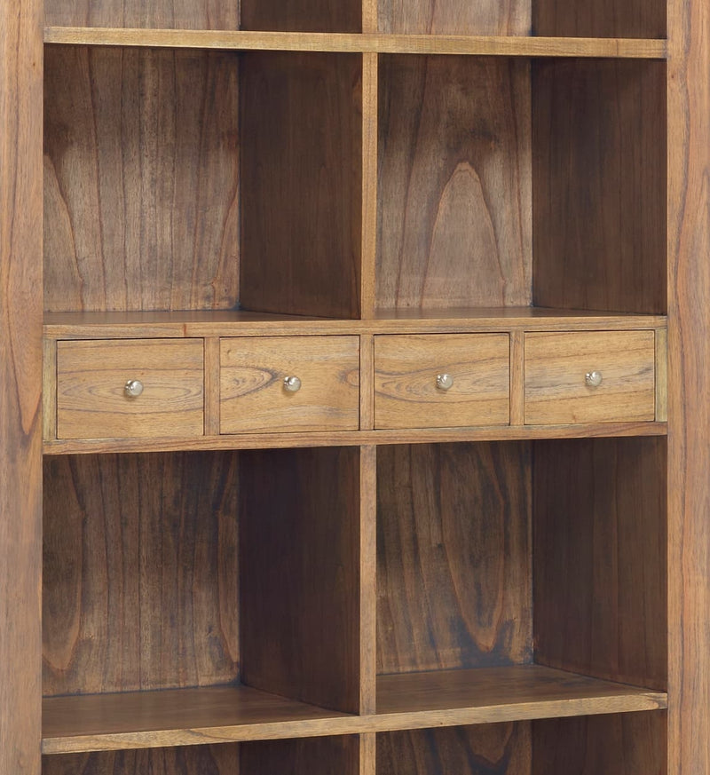 Biblioteca din lemn si furnir, cu 6 sertare, Merapi Natural, l100xA40xH190 cm (4)
