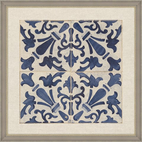 Tablou 2 piese Framed Linen Blue Tiles (3)