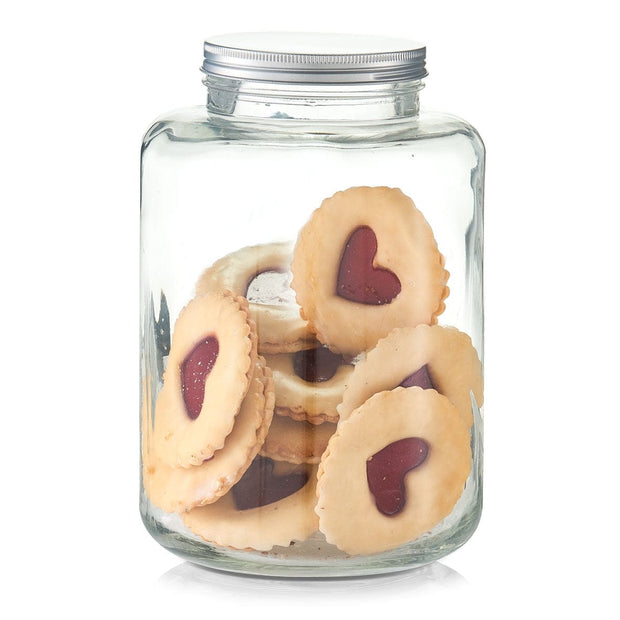 Borcan pentru depozitare din sticla, capac metalic, 7000 ml, Ø 20xH29,5 cm (1)