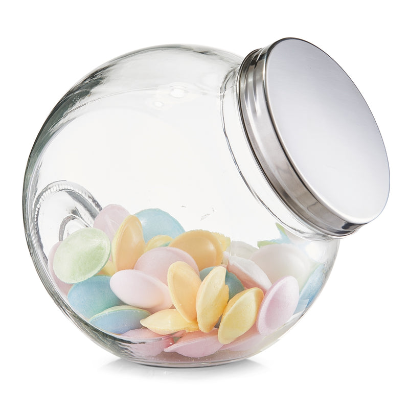 Borcan pentru depozitare din sticla Candy, capac metalic, 2900 ml, l19xA13,5xH19 cm