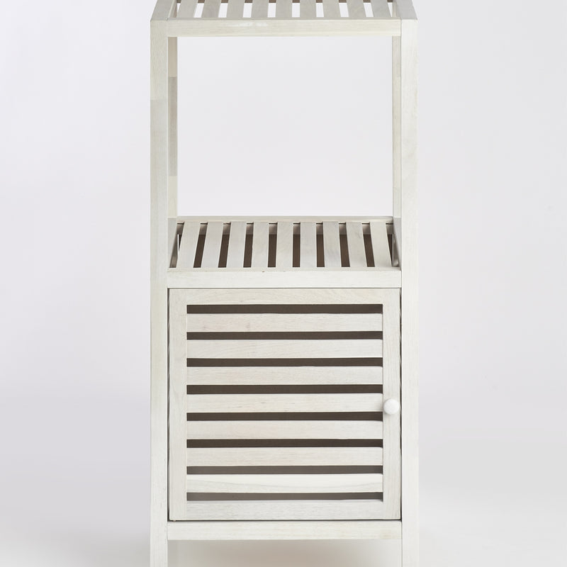 Cabinet din lemn cu 1 usa Wood Alb / Natural, l39,5xA35,5xH86,5 cm (5)