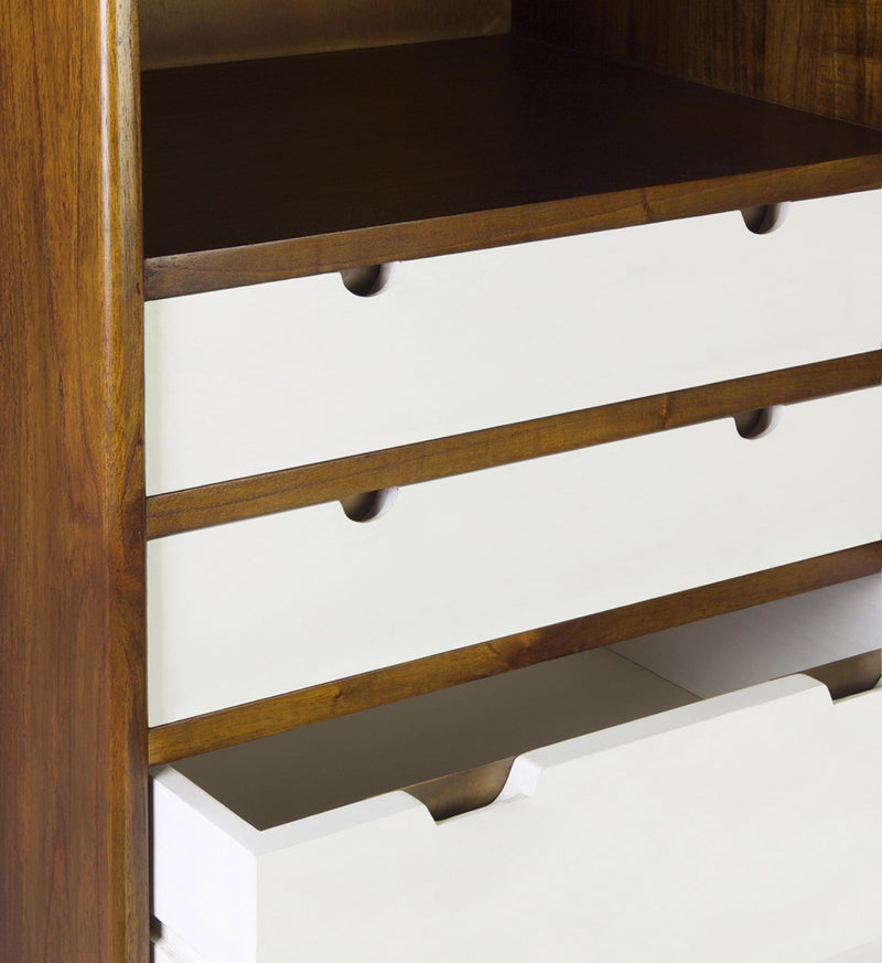 Cabinet din lemn cu 4 sertare, Artic High Nuc / Alb, l60xA45xH125 cm (4)