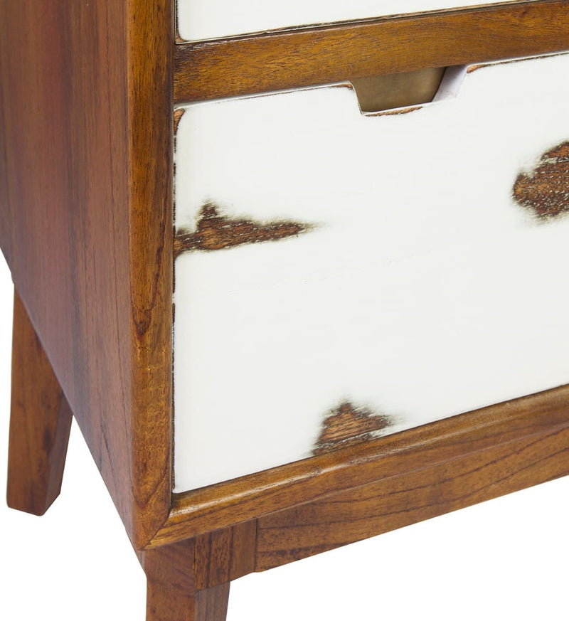 Cabinet din lemn cu 4 sertare, Nordic Nuc / Alb, l60xA45xH125 cm (5)
